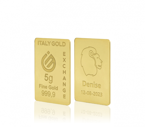 Gold ingots Star Signs - Leo - 24Kt - 5gr IGE GOLD